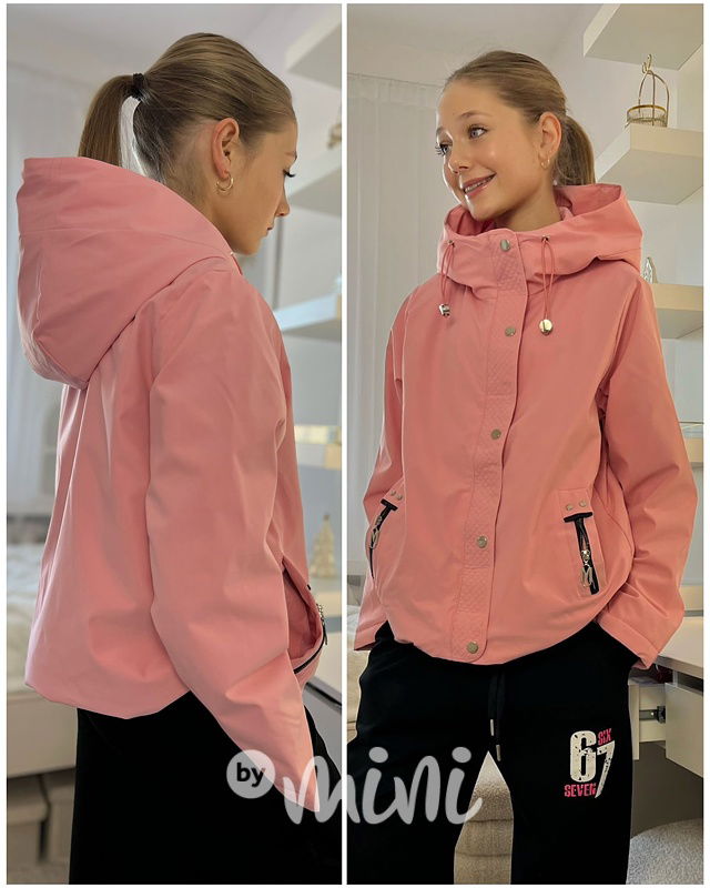 Jarní oversize bunda růžová