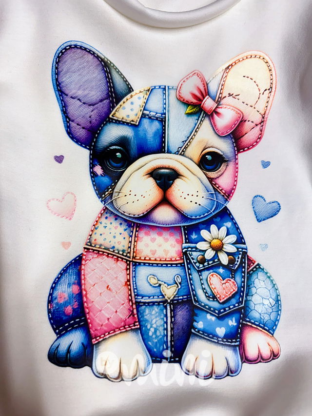 Buldoček mikina bílá