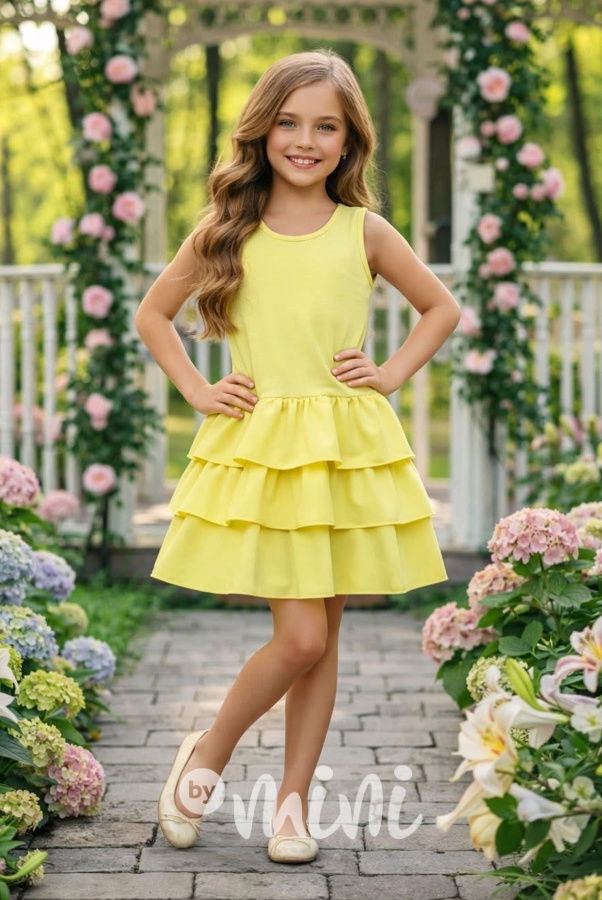 Šaty s vrstvenou sukní sunshine