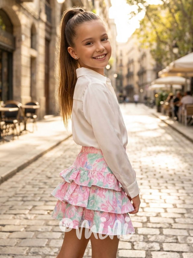 Květované sukňokraťasy pink