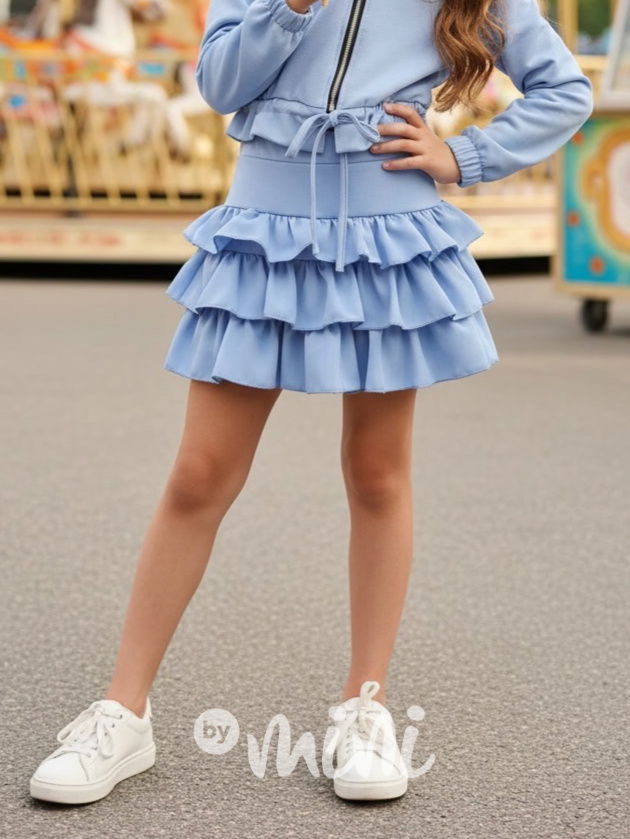 Vrstvená sukně baby blue