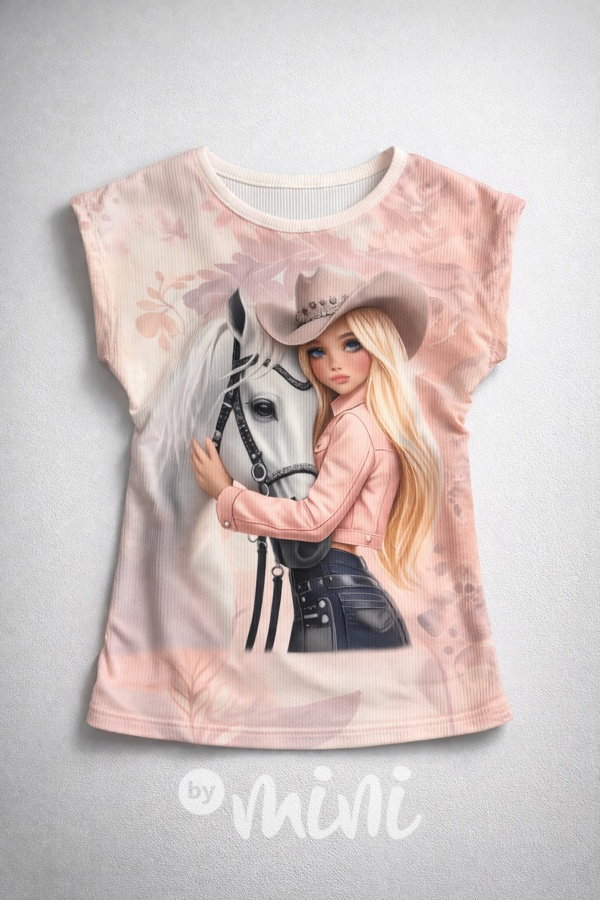 Cowgirl žebrované triko