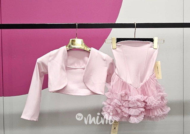 Elegant šaty + bolerko pink