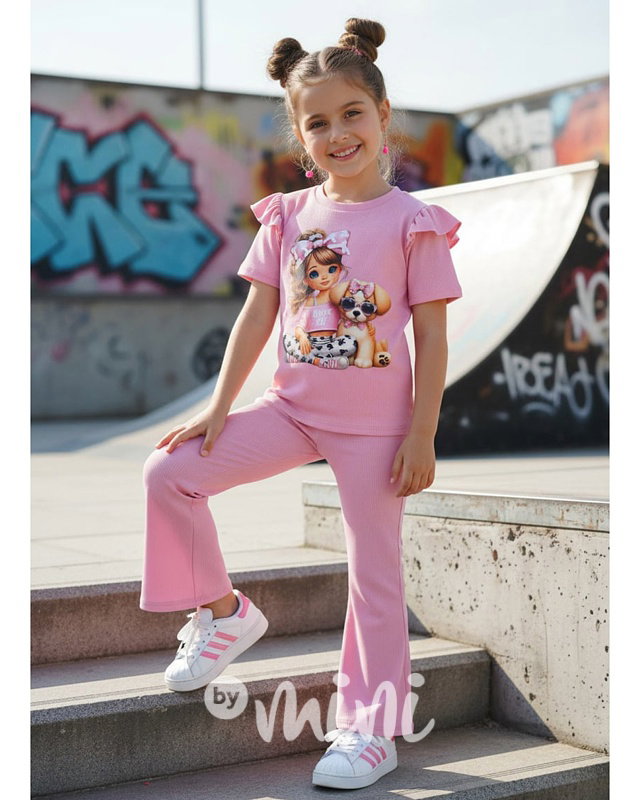 CUTIE blůzka + zvonáče pink