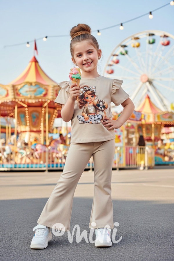 CUTIE blůzka + zvonáče beige