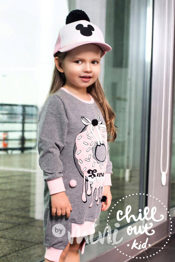 Sweet tunika grey s bambulkami