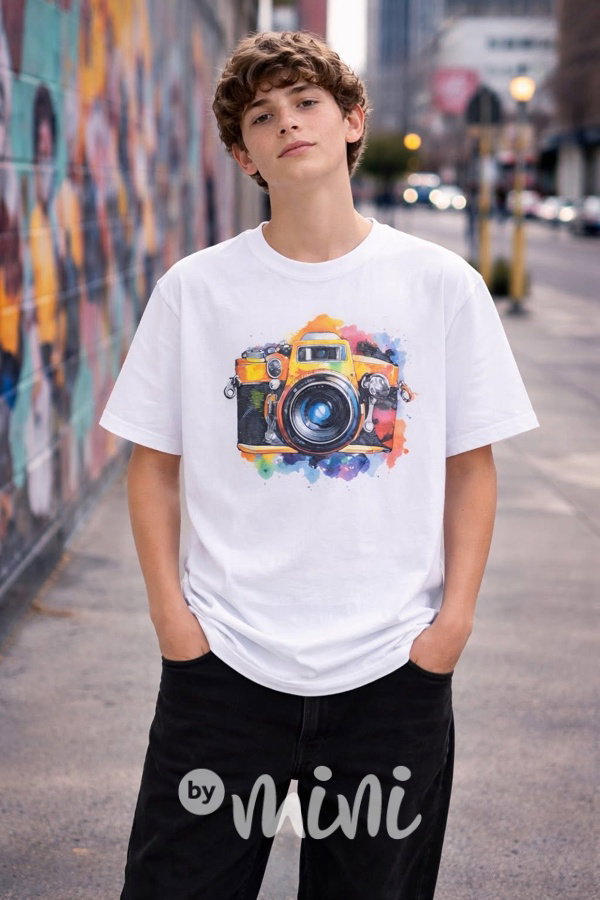 Bavlněné triko camera bílé