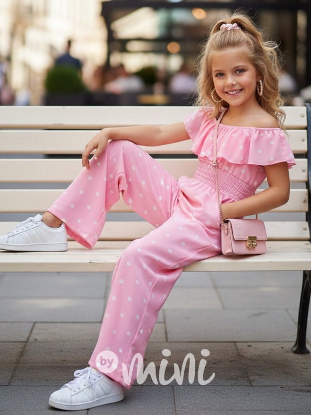 Mini chic overal puntíky PINK