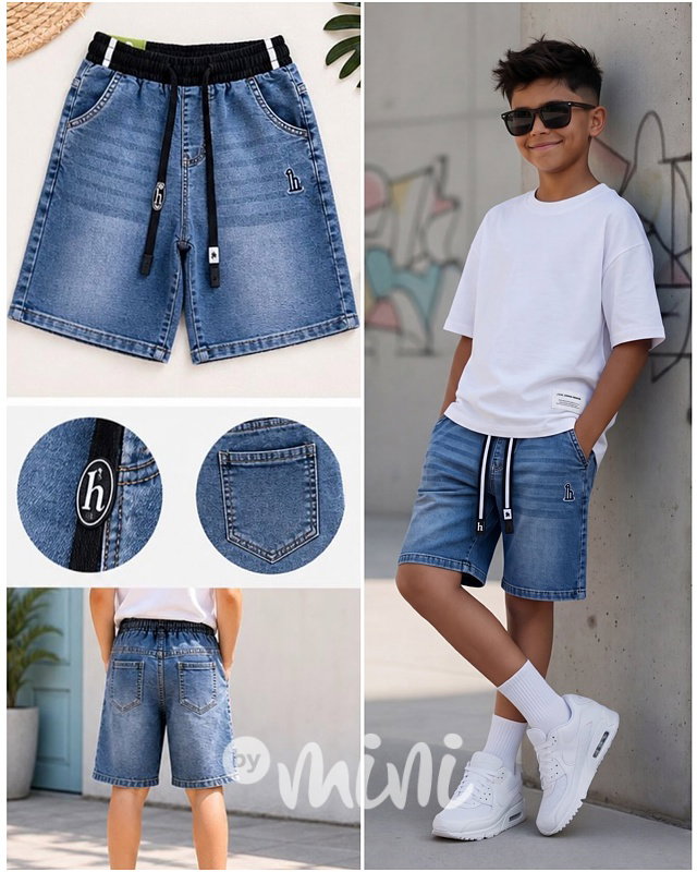 Soft denim kraťasy blue