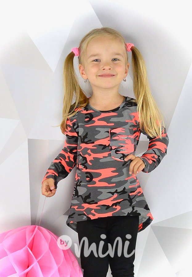 Neon pink army triko