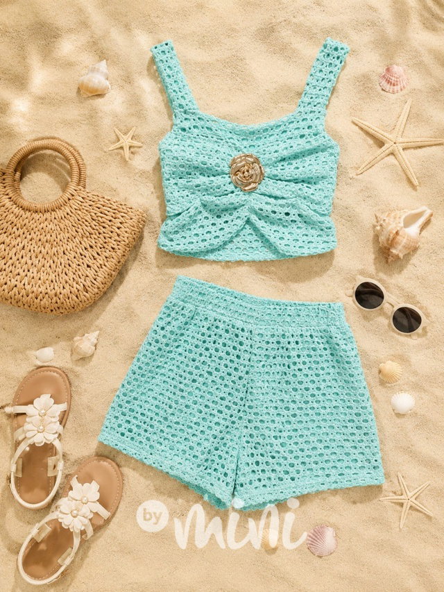 Summer tyrkys děrovaný set