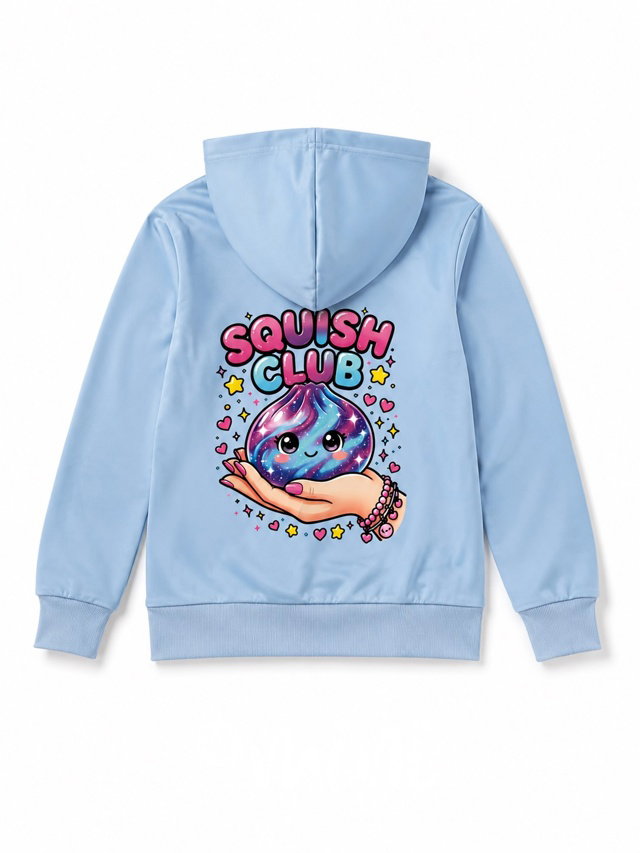 Squishy dumpling soft velur mikina baby blue