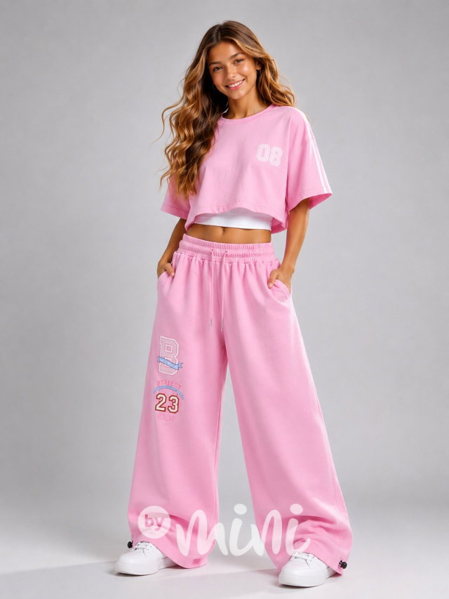 PERFECT maxi volné lounge tepláky pink