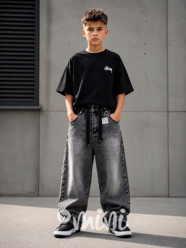 Graphite drift baggy jeans