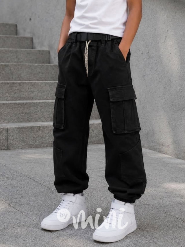 Cargo jeans kapsáče s páskem