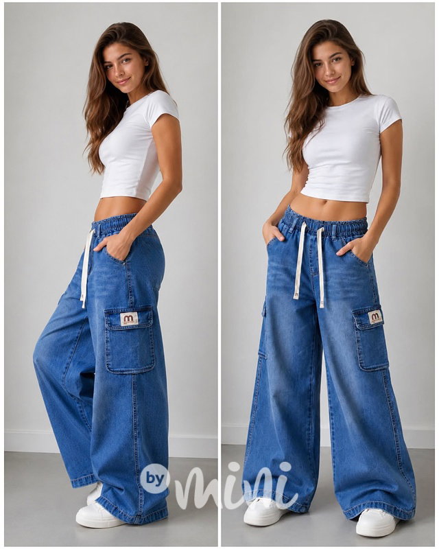 Cloud wide cargo jeans