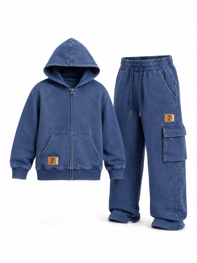 Blue denim soft cotton souprava
