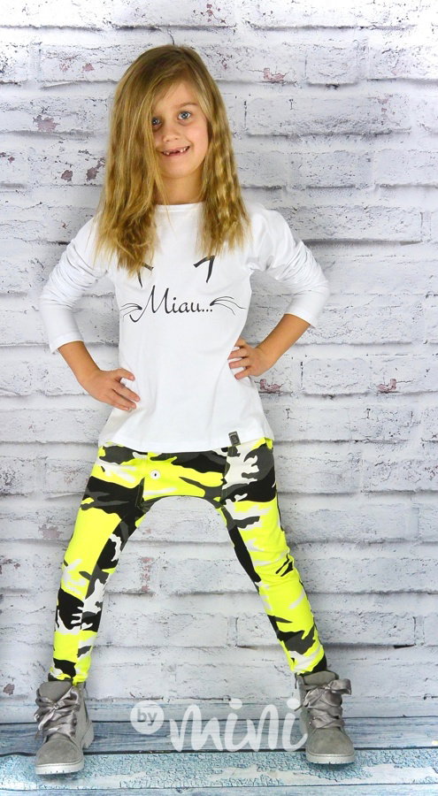 Neon army slim baggy s knoflíky