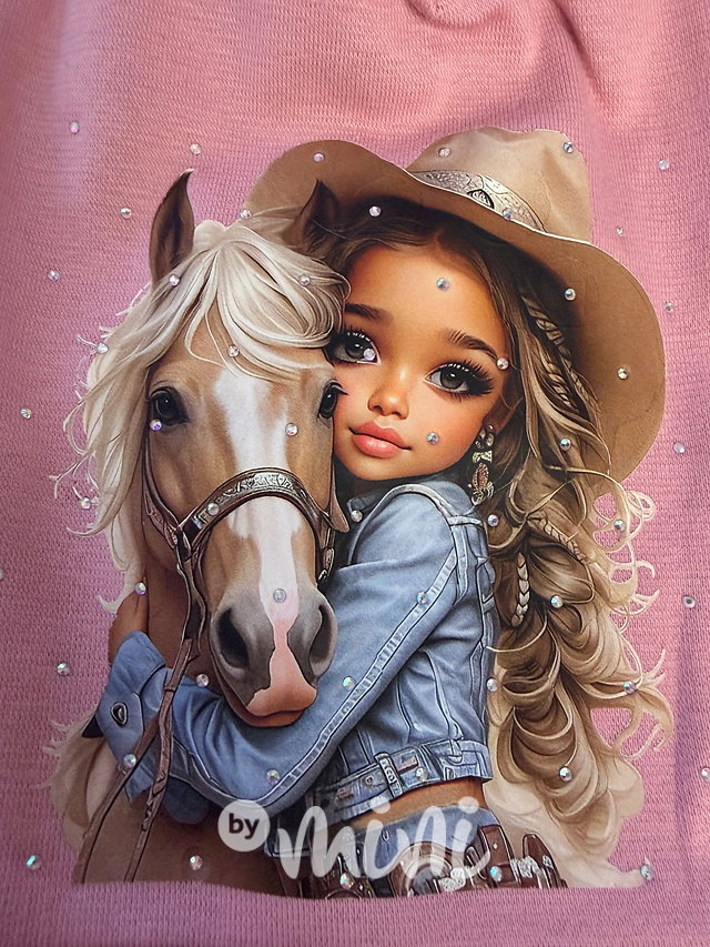 Cowgirl čepice + nákrčník s kamínky pudder