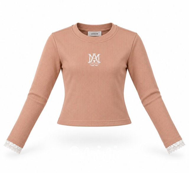 PREMIUM crop teenage blůzka beige