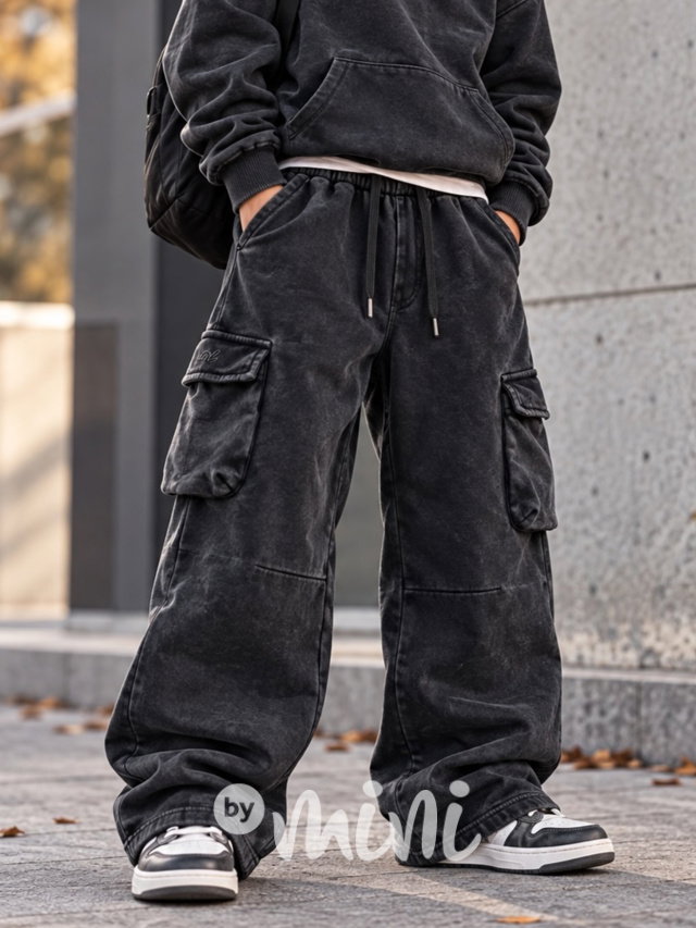 THERMO acid wash cargo baggy tepláky