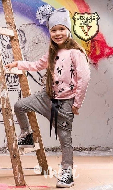 Bambulkové pink cat triko