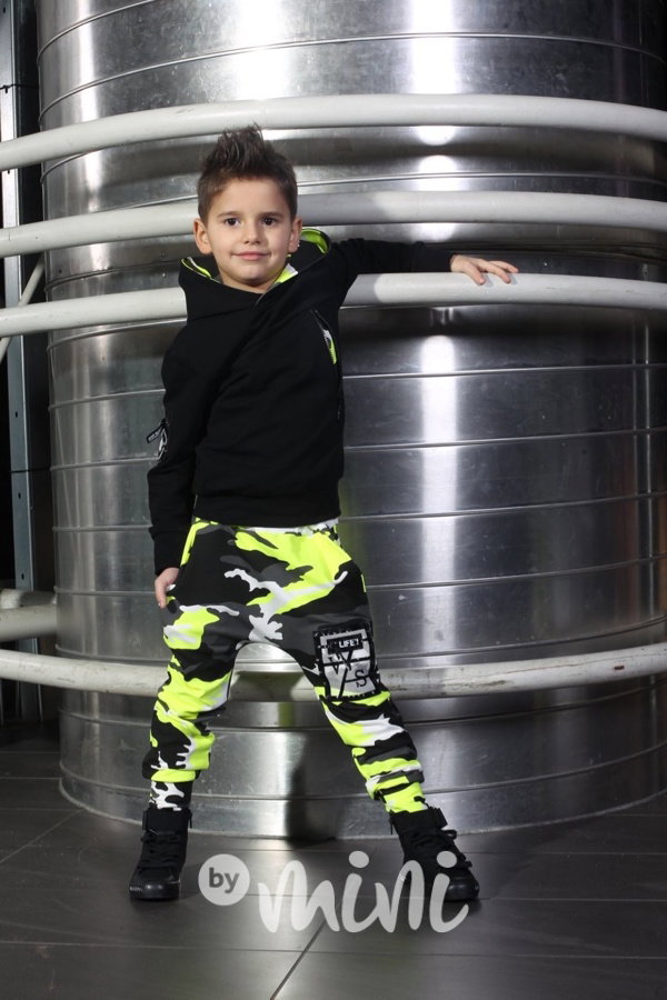 Neon army baggy tepláčky