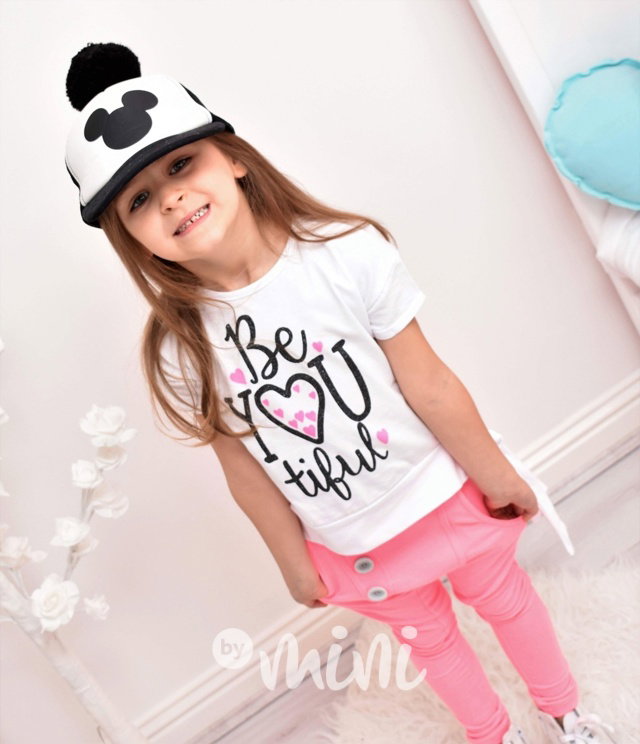 Neon pink basic slim baggy tepláčky