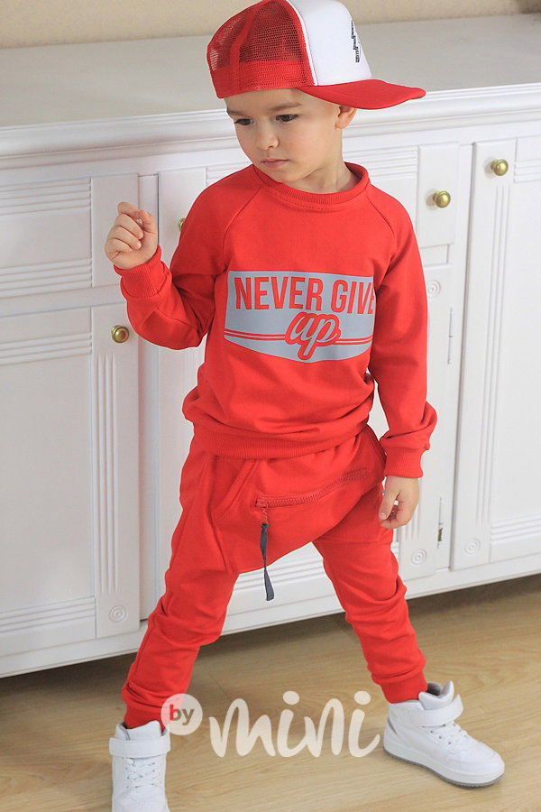 Red zipové baggy tepláčky