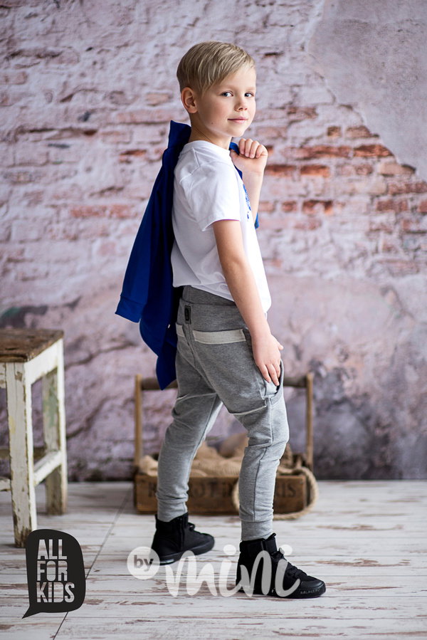 Šedé tepláčky LOOK