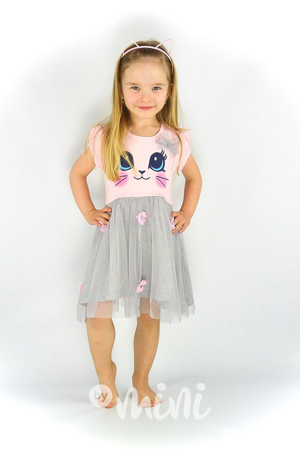 Cute cat dress pink