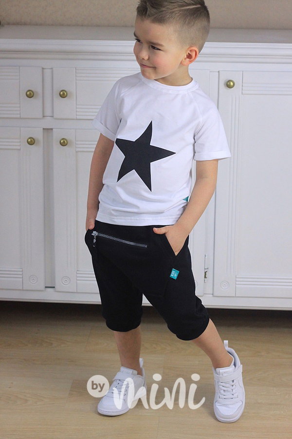 Black baggy shorts zip