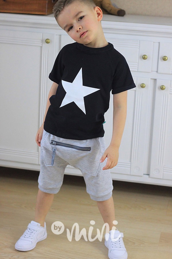 Grey baggy shorts zip