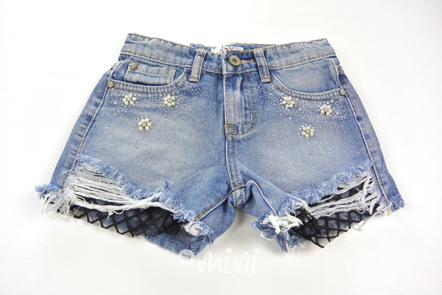 Jeans shorts s perličkami
