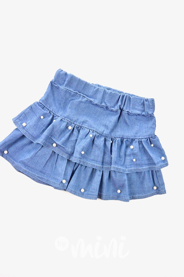 Jeans sukně s perličkami