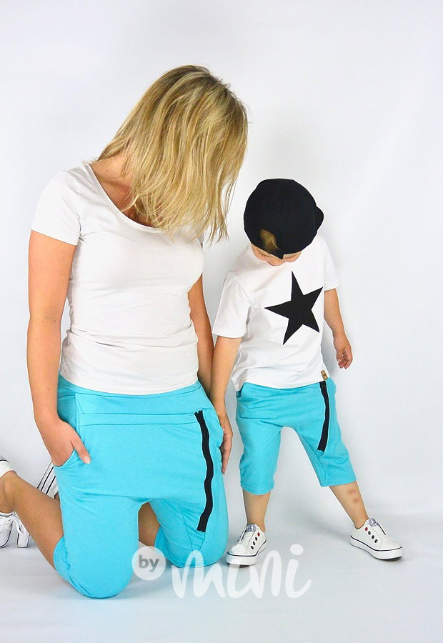 Tyrkysové baggy shorts
