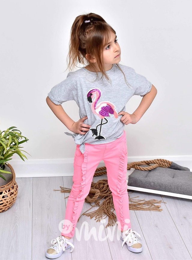 Flamingo triko na zavazování - flitry