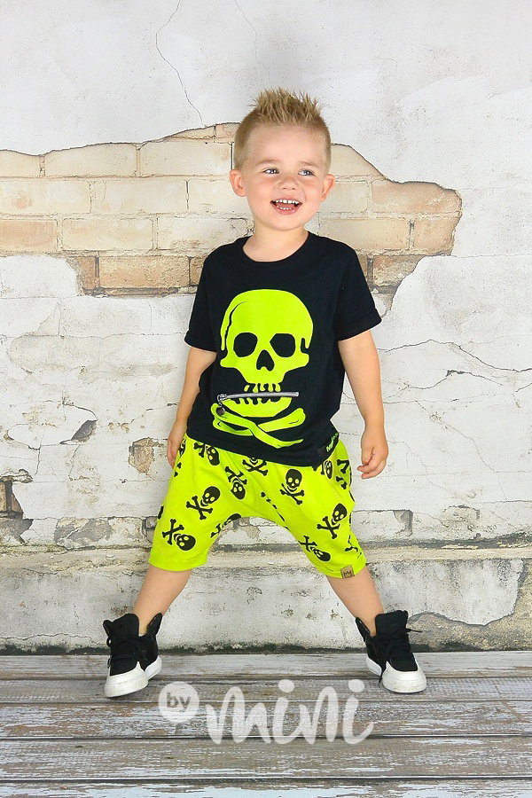 Lemon skull baggy shorts