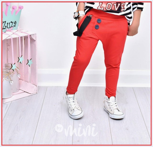 Red baggy kalhoty s laclem