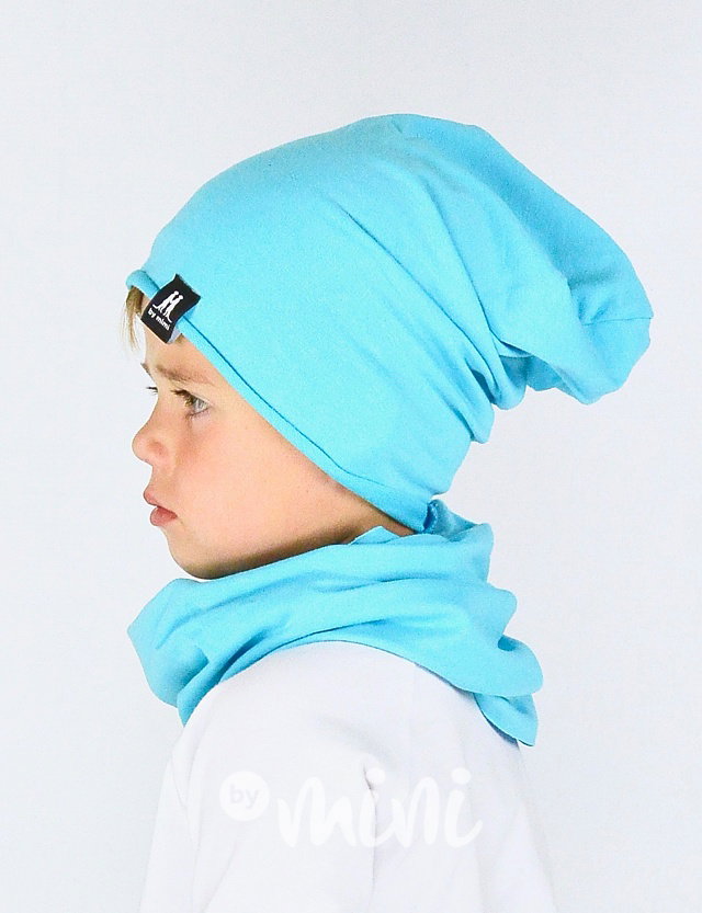 Baby blue chlapecká houmles čepice s tunelem