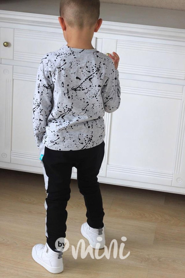 Šedočerné baggy chlapecké tepláky