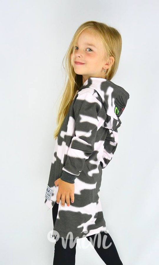 Army mikina s kapucí Kitty atypická PINK