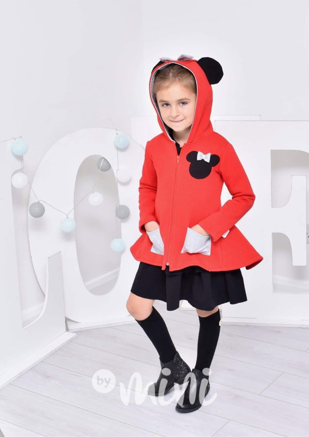 Minnie vyteplená mikina červená
