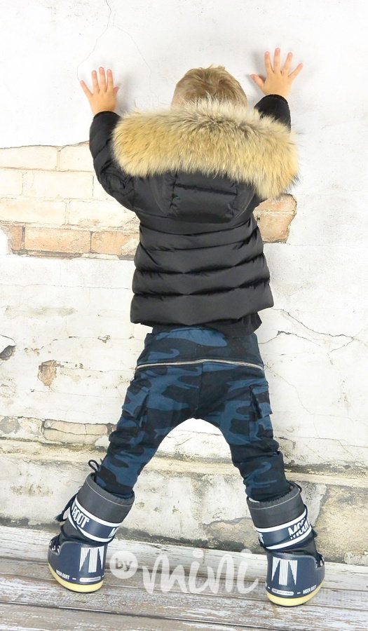 Zateplené zelenomodré army baggy kapsáče zip