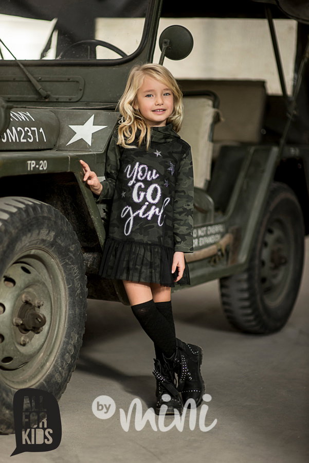 Military collection - sporty army šaty s tylem