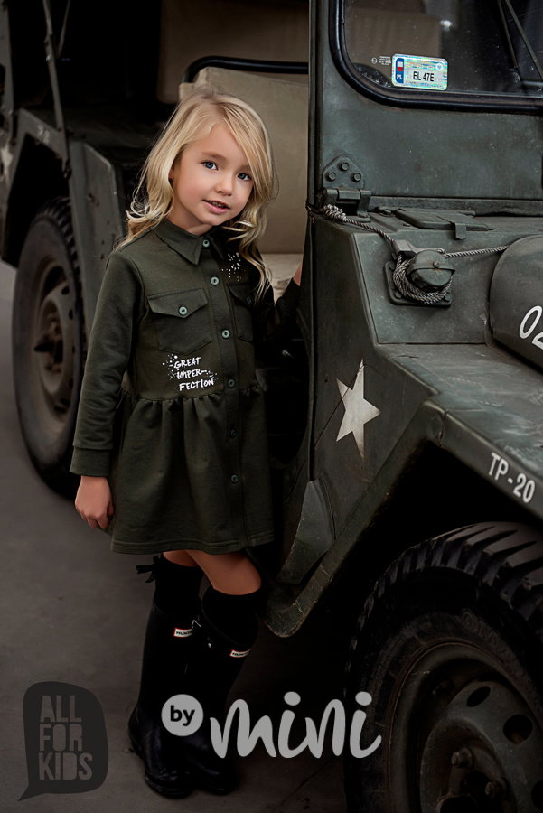 Military collection - košilové šaty khaki
