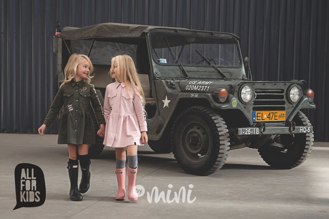 Military collection - košilové šaty pink