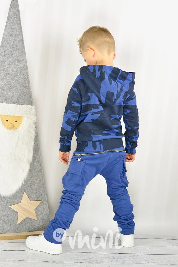 Zateplené modré baggy kapsáče zip