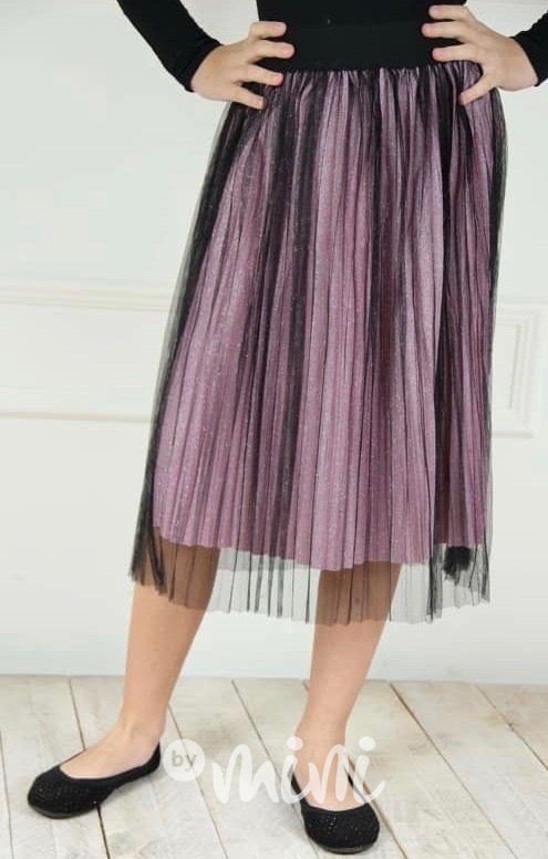 Midi fialková sukně