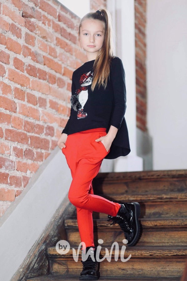 Červené dívčí baggy pants